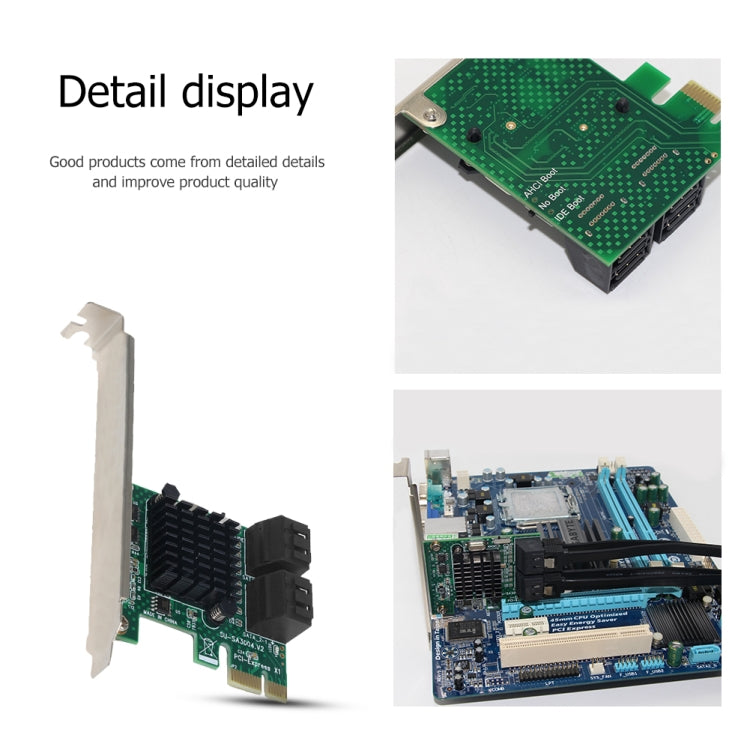 PCI Express 4 puertos PCI-E X1/X4/X8/X16 Convertidor PCIE a Adaptador de expansión SATA