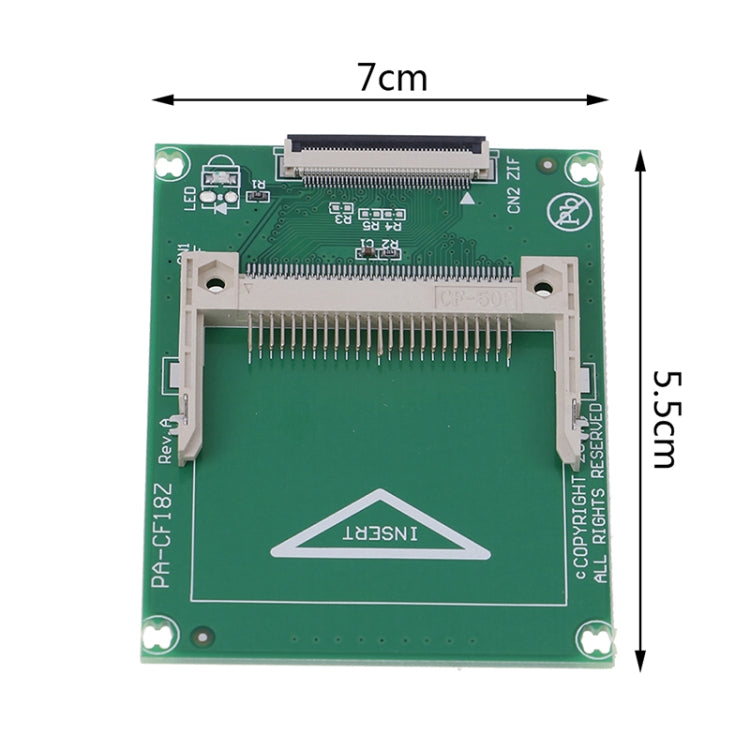 Tarjeta de memoria Compact Flash CF de 1,8 pulgadas y 50 pines a tarjeta adaptadora ZIF/CE SSD HDD