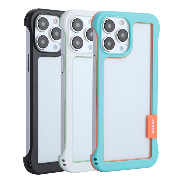 ENKAY Estuche de PC sin marco hueco a prueba de golpes para iPhone 13 Pro, For iPhone 13 Pro