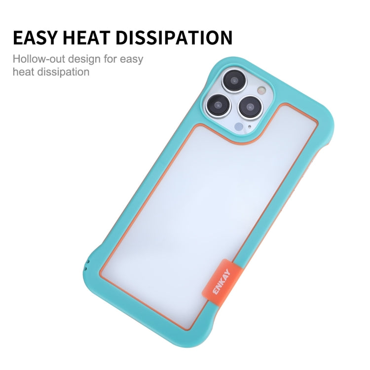 ENKAY Estuche de PC sin marco hueco a prueba de golpes para iPhone 13 Pro, For iPhone 13 Pro