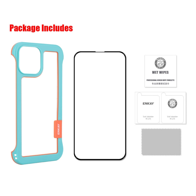 ENKAY Frameless Hollow PC Case + Glass Film para iPhone 13 Pro Max, For iPhone 13 Pro Max