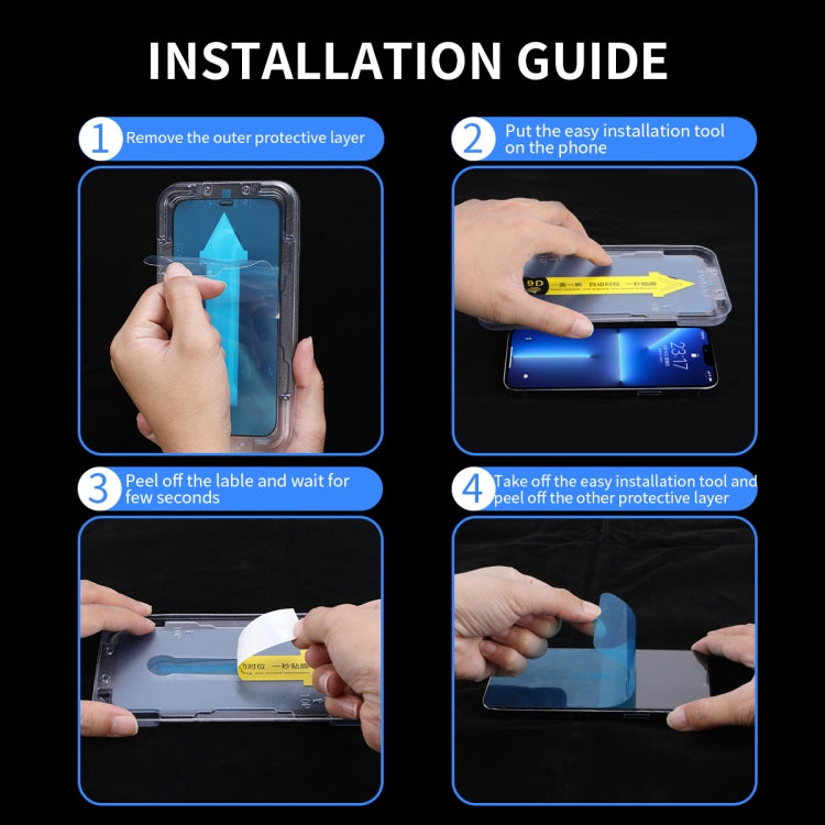 Película de vidrio templado para protección ocular ENKAY Quick Stick, For iPhone 12 mini, For iPhone 12 / 12 Pro, For iPhone 12 Pro Max