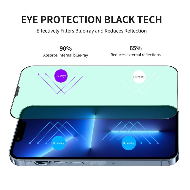 Película de vidrio templado para protección ocular ENKAY Quick Stick, For iPhone 13 mini, For iPhone 13 / 13 Pro, For iPhone 13 Pro Max