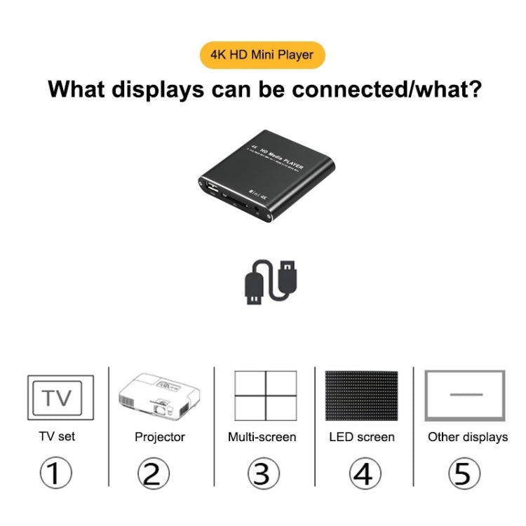 X9 HD Reproductor multimedia 4K Video Loop USB Reproductor multimedia externo AD Player