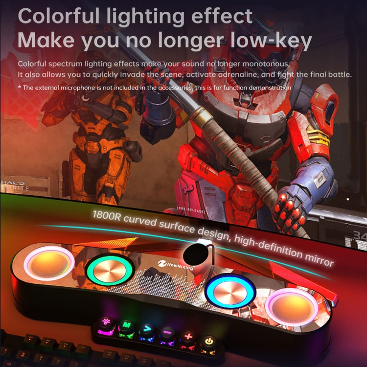 Newrixing NR555 Soporte colorido de escritorio LED para juegos Bluetooth Altavoz TF y FM
