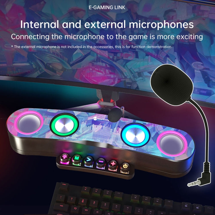 Newrixing NR555 Soporte colorido de escritorio LED para juegos Bluetooth Altavoz TF y FM