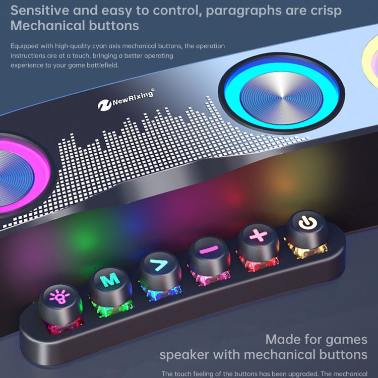 Newrixing NR555 Soporte colorido de escritorio LED para juegos Bluetooth Altavoz TF y FM
