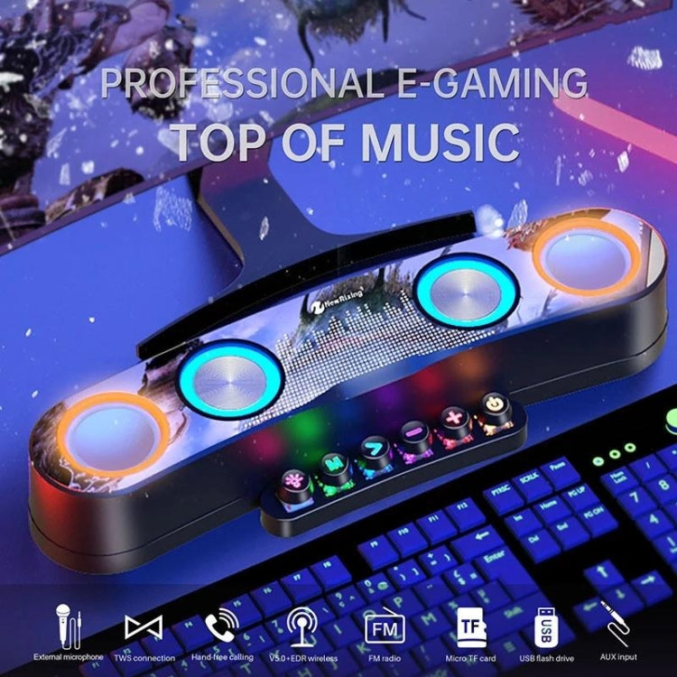 Newrixing NR555 Soporte colorido de escritorio LED para juegos Bluetooth Altavoz TF y FM