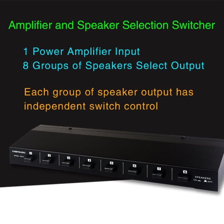 Caja amplificadora de potencia de 100W, 1 entrada y 8 salidas, altavoz conmutador de distribución
