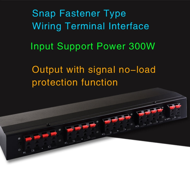 Caja amplificadora de potencia de 100W, 1 entrada y 8 salidas, altavoz conmutador de distribución