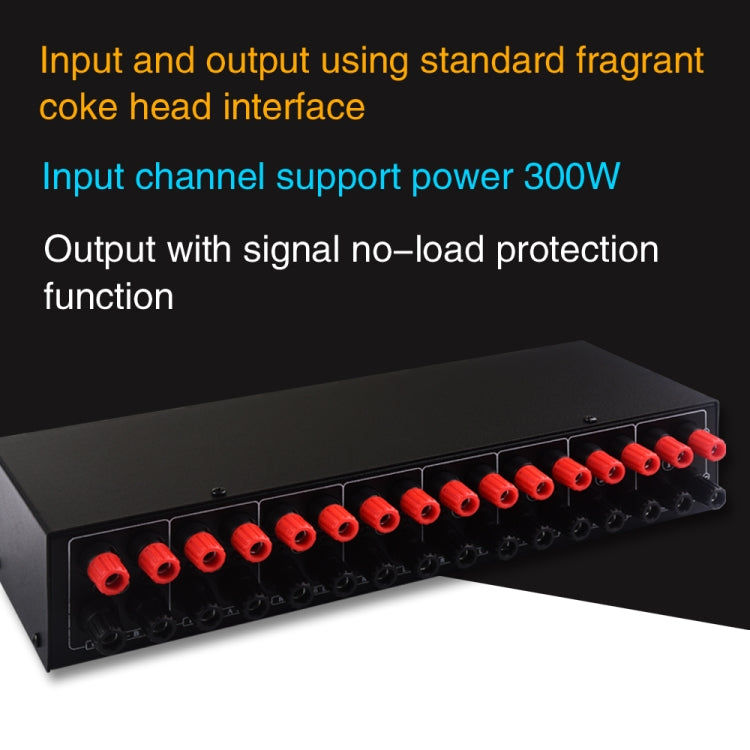 6 en 2 salidas 300W amplificador de potencia conmutador interruptor de altavoz distribuir dispositivo, 6 In 2 Out