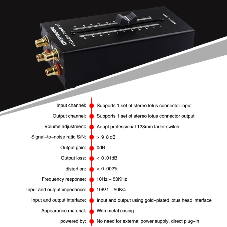 Caja de altavoz con fuente de preamplificador pasivo, controlador de ajuste de volumen sin alimentación, RCA, Passive Preamp