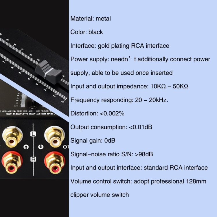 Caja de altavoz con fuente de preamplificador pasivo, controlador de ajuste de volumen sin alimentación, RCA, Passive Preamp