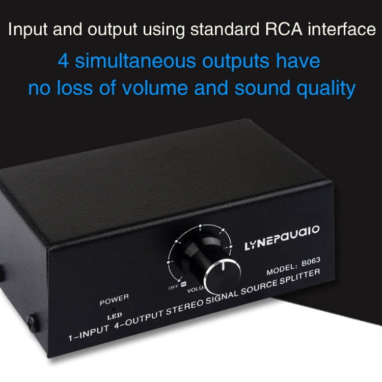 1 en 4 salidas, señal de frecuencia de Audio, dispositivo de distribución, interfaz RCA de salida sin consumo, 1 In 4 Out RCA Interface
