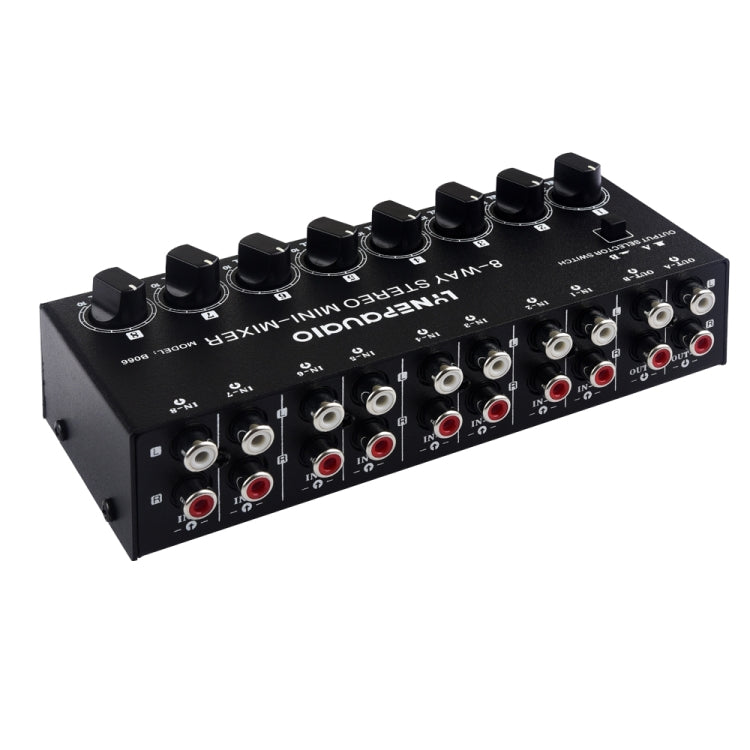 B066 Mini mezclador pasivo de sonido estéreo de 8 canales RCA sin fuente, sin fuente de alimentación, 8 Channel RCA