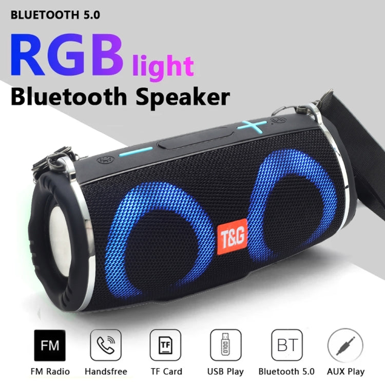 T&G TG642 RGB Light Altavoz Bluetooth portátil a prueba de agua Compatible con tarjeta FM / TF, TG642