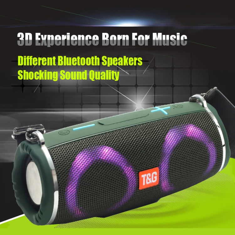 T&G TG642 RGB Light Altavoz Bluetooth portátil a prueba de agua Compatible con tarjeta FM / TF, TG642
