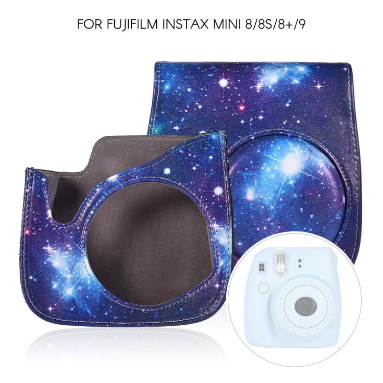 Funda de cuero PU para cámara de cuerpo completo con correa para FUJIFILM instax mini 9 / mini 8+ / mini 8, Universe Pattern