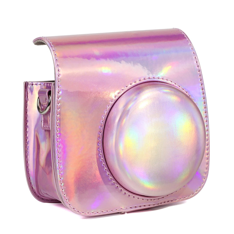 Aurora Oil Paint Full Body Camera PU Funda de cuero con correa para FUJIFILM instax mini 9 / mini 8+ / mini 8