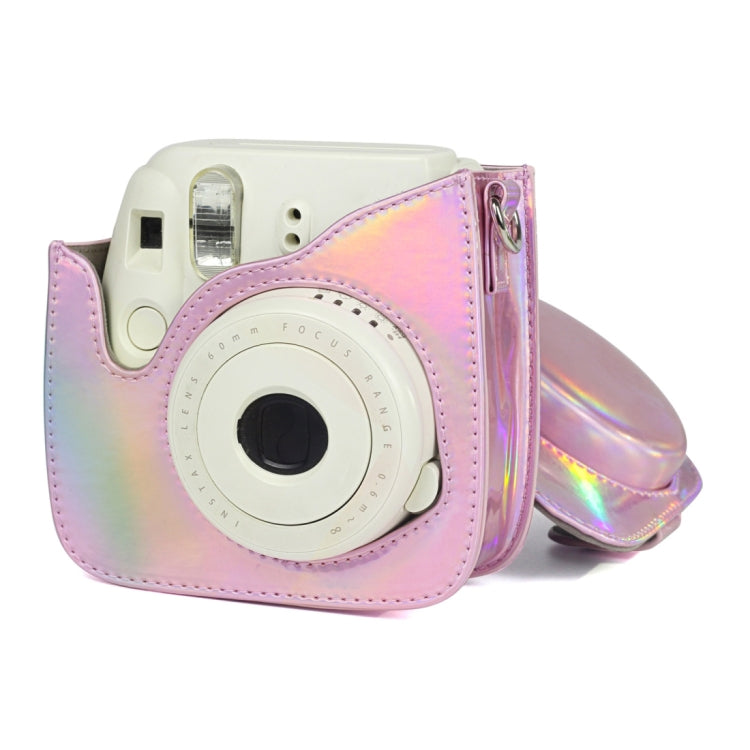 Aurora Oil Paint Full Body Camera PU Funda de cuero con correa para FUJIFILM instax mini 9 / mini 8+ / mini 8