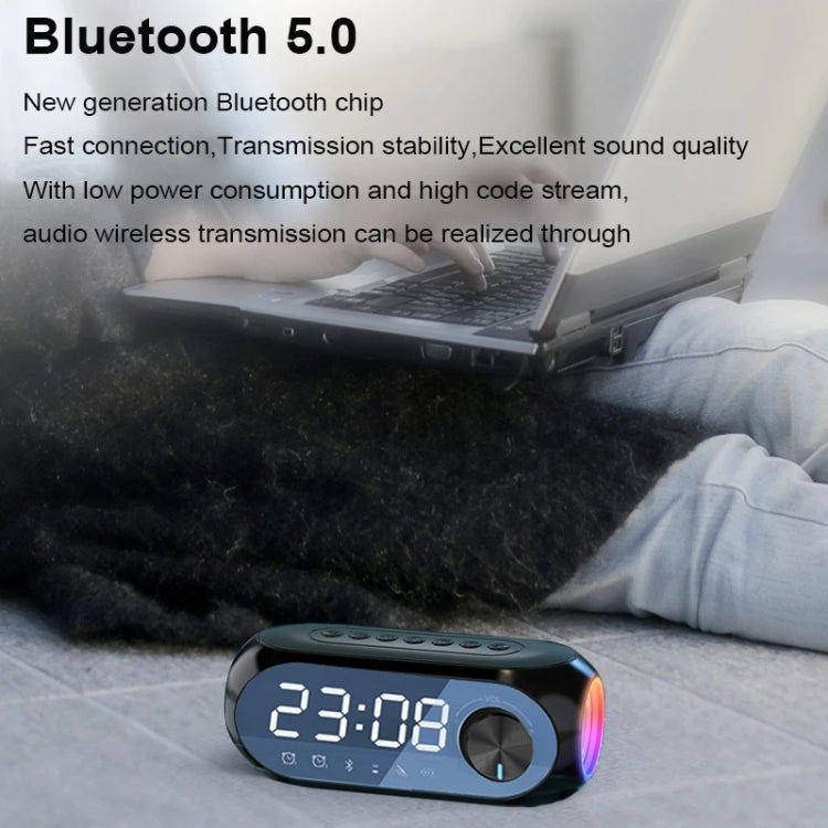 AEC S8 Despertador Altavoces Bluetooth con soporte de luz LED TF / FM, S8