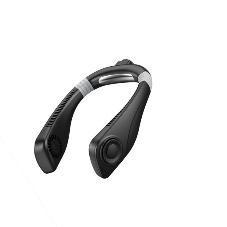 Ventilador de cuello colgante de enfriamiento sin hojas de aromaterapia Mini ventilador portátil USB, black, Blanco