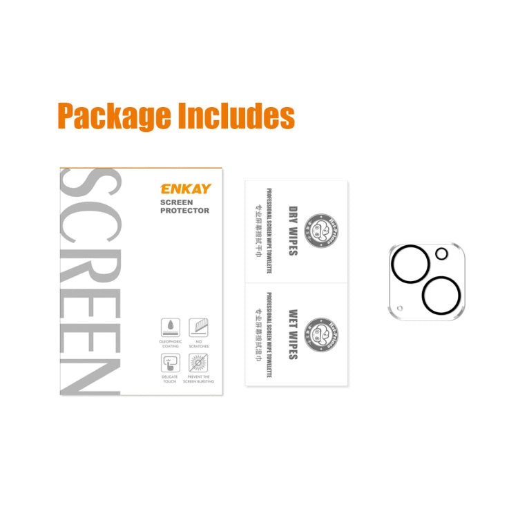 ENKAY Hat-Prince 9H Lente de cámara trasera Película de vidrio templado para iPhone 13 / 13 mini, For iPhone 13(1 PC), For iPhone 13(2pcs)