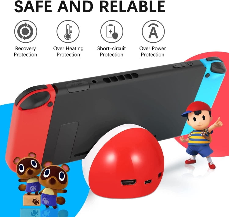 Accesorios multifuncionales de la base de carga HDMI para Nintendo Switch, Charging Base