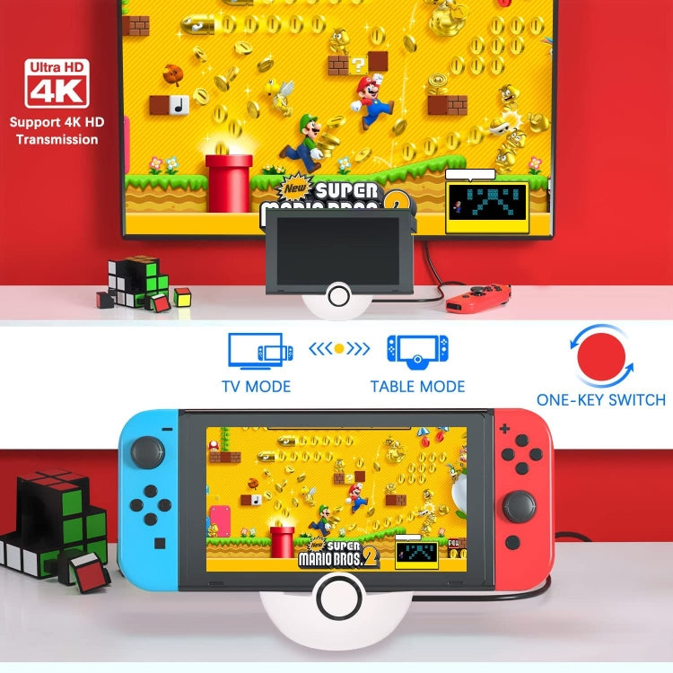Accesorios multifuncionales de la base de carga HDMI para Nintendo Switch, Charging Base
