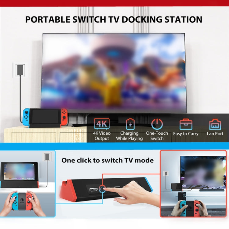 Adaptador HDMI 4K de puerto LAN de 1000 Mbs para Nintendo Switch/Switch OLED (modelo LAN), LAN Model