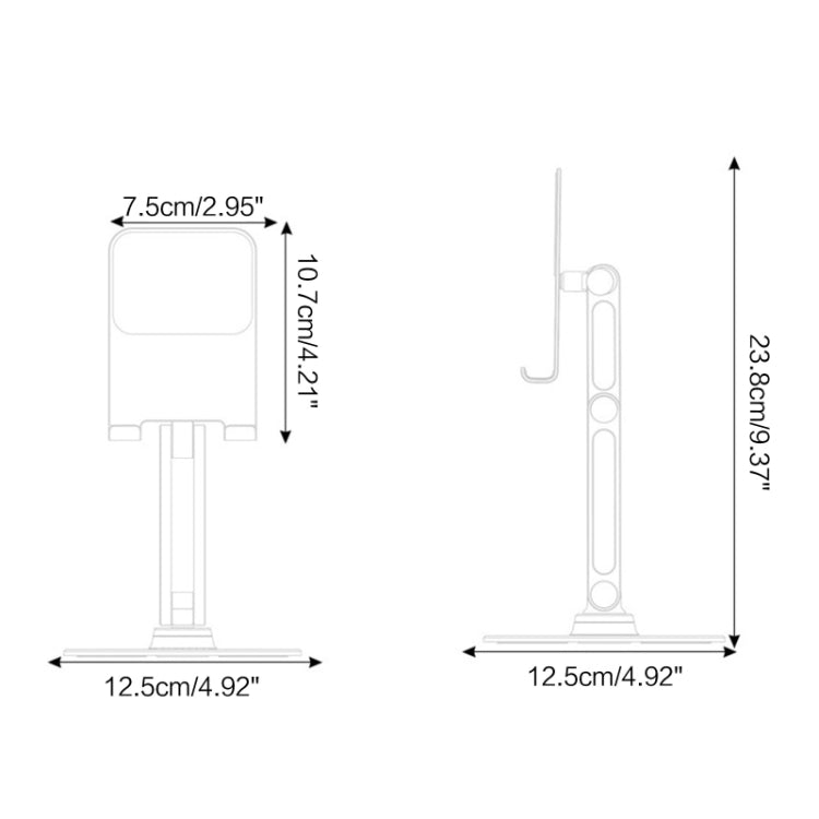 BONERUY L08 Soporte elevador para teléfono y tableta Soporte plegable para brazo largo Soporte para móvil