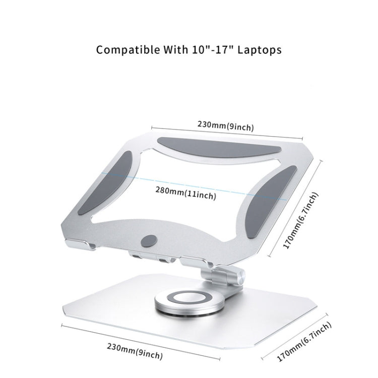 BONERUY L02 Soporte para computadora portátil Soporte giratorio de aleación de aluminio con disipación de calor de 360 grados, L02