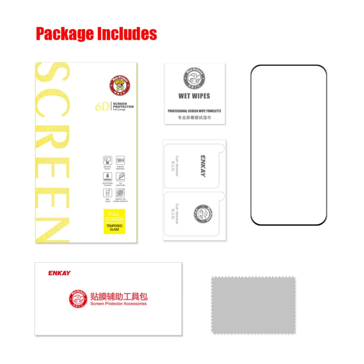 Película completa de vidrio templado con pegamento completo ENKAY 6D para iPhone 14 Pro Max, For iPhone 14 Pro Max (1 PC), For iPhone 14 Pro Max (2 PCS), For iPhone 14 Pro Max (5 PCS)