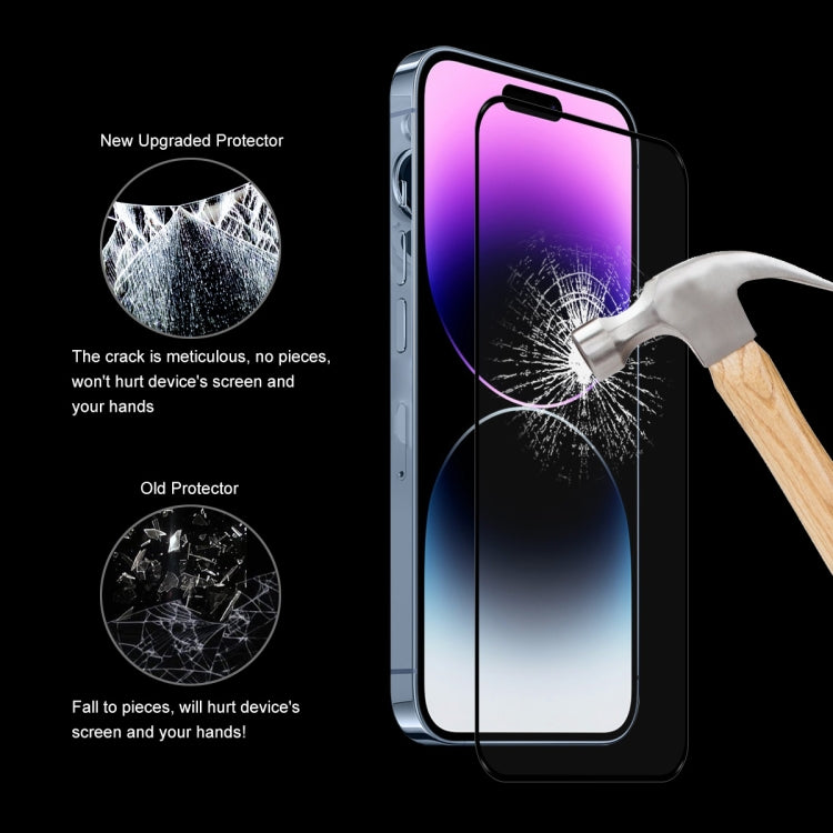 ENKAY Full Glue 0.26mm 9H 2.5D Vidrio templado Película completa para iPhone 14 Pro, For iPhone 14 Pro (1 PC), For iPhone 14 Pro (2 PCS), For iPhone 14 Pro (5 PCS), For iPhone 14 Pro (10 PCS)