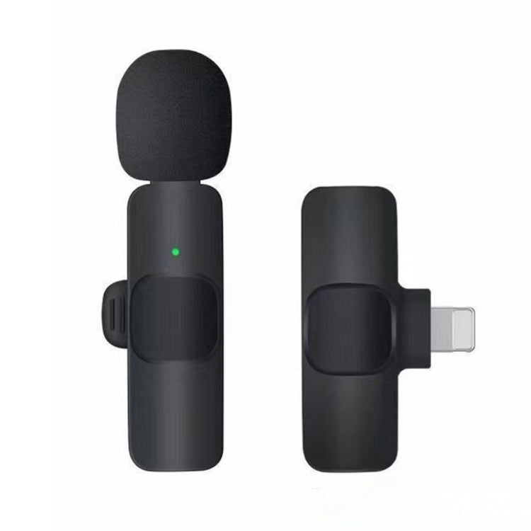 Mini micrófono en vivo con cancelación de ruido y sincronización automática con clip inalámbrico K9 y receptor de 8 pines, K9IP-1