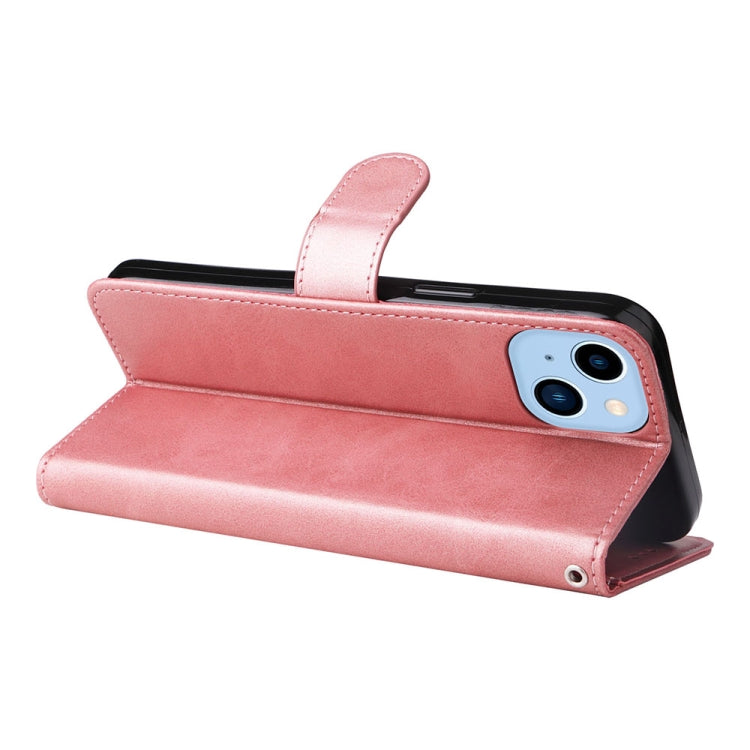 Estuche para teléfono de cuero con textura de becerro JSM para iPhone 14 Max, For iPhone 14 Plus