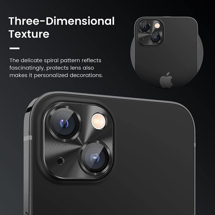 Película de cubierta de lente de vidrio templado de aleación de aluminio ENKAY para iPhone 14/14 Max, For iPhone 14 / 14 Plus