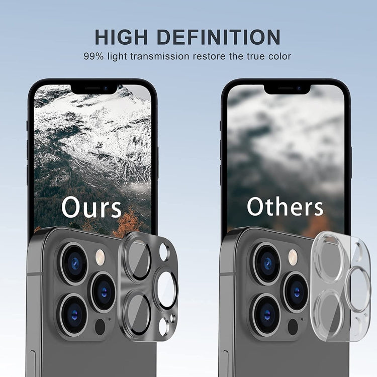 Película de cubierta de lente de vidrio templado de aleación de aluminio ENKAY para iPhone 14 Pro / 14 Pro Max, For iPhone 14 Pro / 14 Pro Max