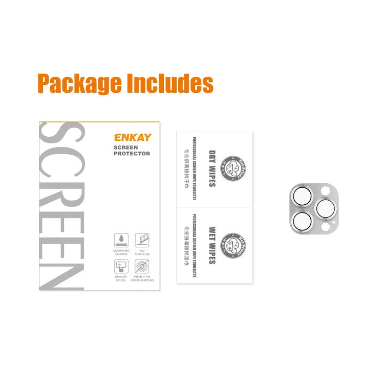 Película de cubierta de lente de vidrio templado de aleación de aluminio ENKAY para iPhone 14 Pro / 14 Pro Max, For iPhone 14 Pro / 14 Pro Max