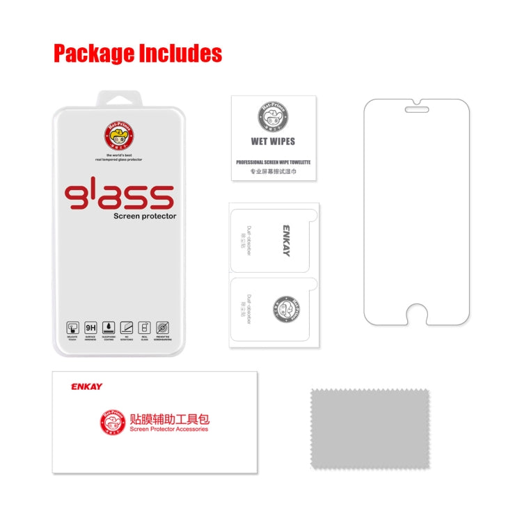 Película de vidrio templado ENKAY espesada de 0,26 mm 9H 2.5D para iPhone SE 2022 / 2020, 1 PCS, 2 PCS, 5 PCS, 10 PCS