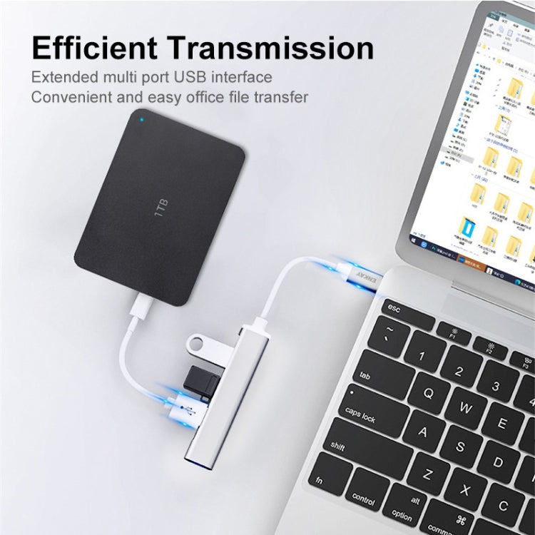 ENKAY Hat-Prince ENK-AT114 4 puertos USB 3.0 Splitter Multi-Ports Expansion HUB Extender Connector Adapter, USB 3.0, Type-C