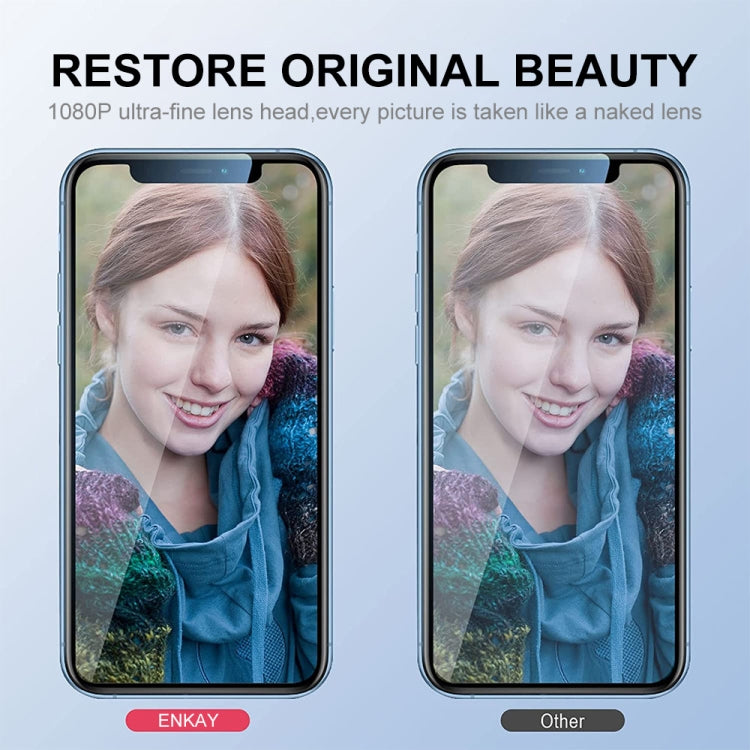 Película de vidrio templado de aleación de aluminio con lente trasera brillante ENKAY para iPhone 13/13 mini, For iPhone 13