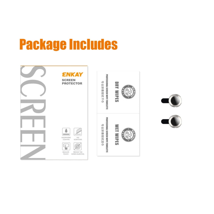 Película de vidrio templado de aleación de aluminio de lente trasera ENKAY 9H para iPhone 14/14 Max, For iPhone 14 / 14 Plus