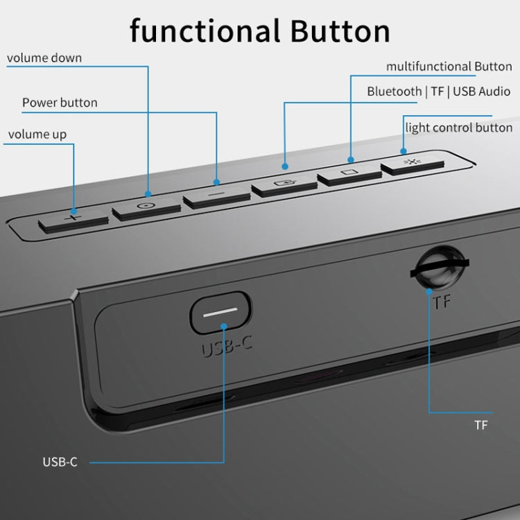 AEC BT601 RGB Light HiFi Barra de sonido Altavoz Bluetooth Cine en casa, BT601