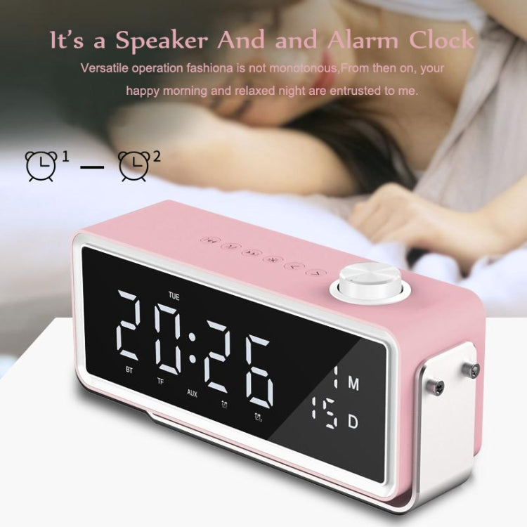 AEC K5 Espejo Despertador Altavoces Bluetooth con luz LED Soporte TF / FM