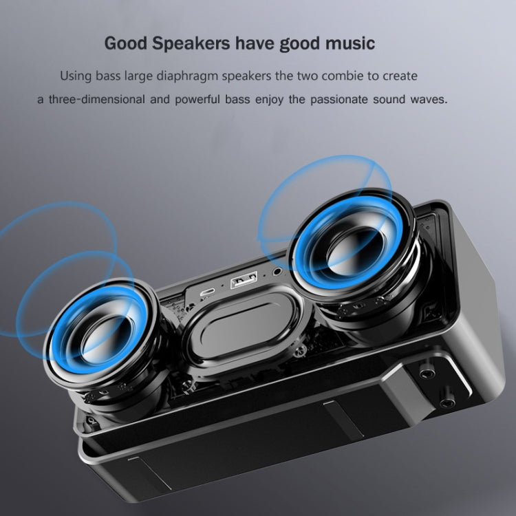 AEC K5 Espejo Despertador Altavoces Bluetooth con luz LED Soporte TF / FM