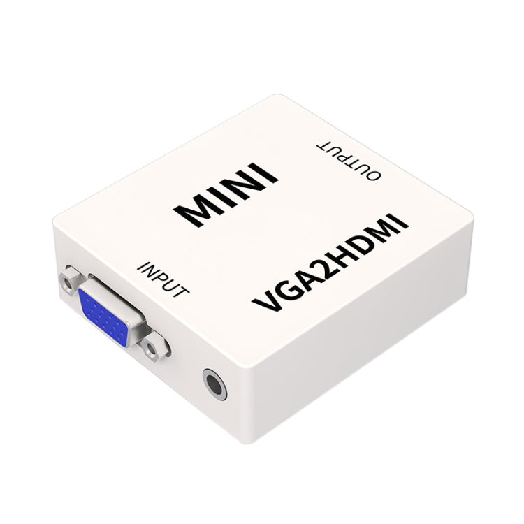JSM Mini tamaño HD 1080P VGA a HDMI Scaler Box Audio Video Adaptador convertidor digital, VGA to HDMI