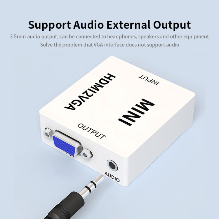 JSM Mini tamaño HD 1080P HDMI a VGA Audio Video Adaptador convertidor digital, HDMI to VGA