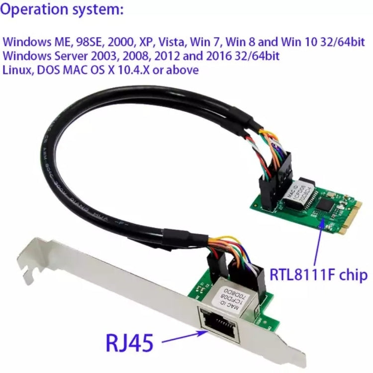 Tarjeta de red ST7245 M2 a RJ45 para chipset RTL8111F, M2 to RJ45