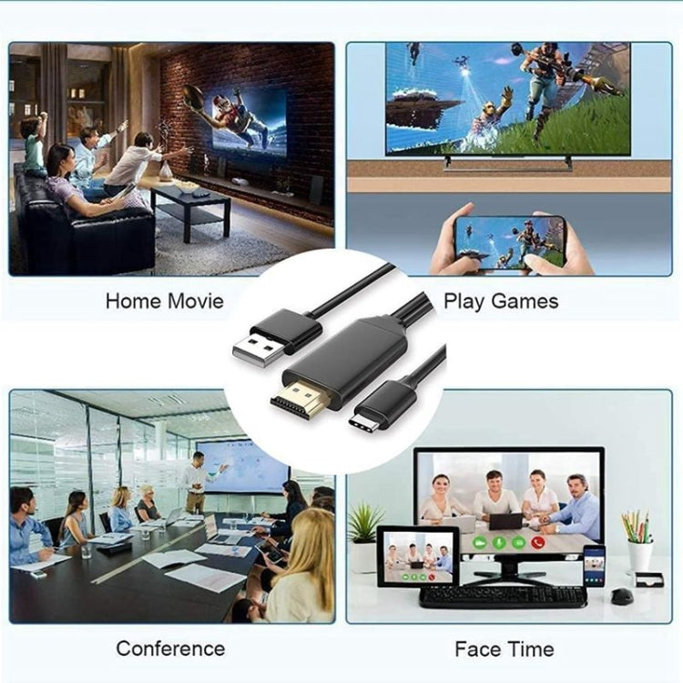 Cable convertidor digital de video USB 3.1 tipo C a HDMI MHL 4K HD para teléfono Android para monitor de proyector de TV